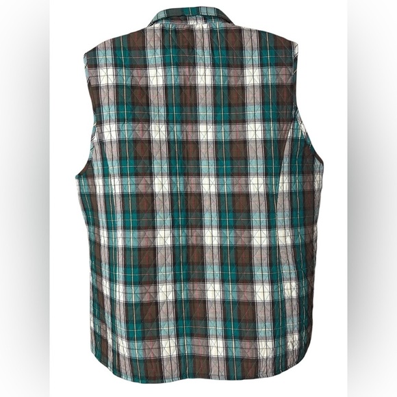 Southern Lady Women’s Quilted Vest
Size 1X Green Plaid Zip Collared Sleeveless - Picture 2 of 10